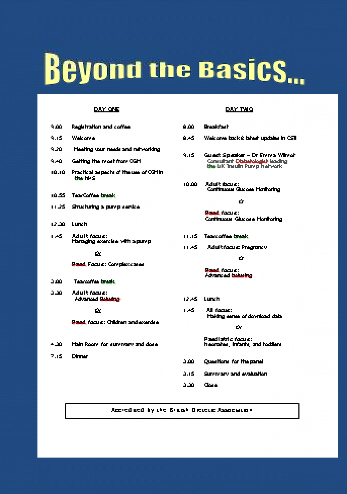 Cambridge Advanced Insulin Pump And CGM Course 19th And 20th October