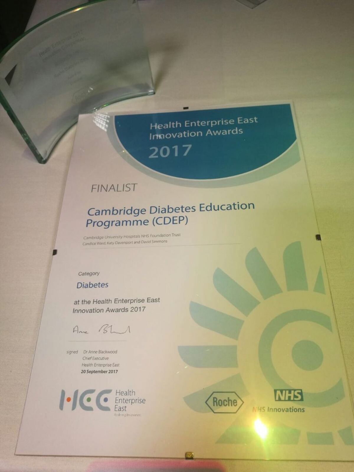 CDEP 1st Runner Up In The 2017 HEE Innovation Awards